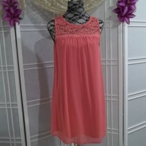 As U Wish Sleeveless Lace Sheer Womens' Dress-Medium,New with Tag